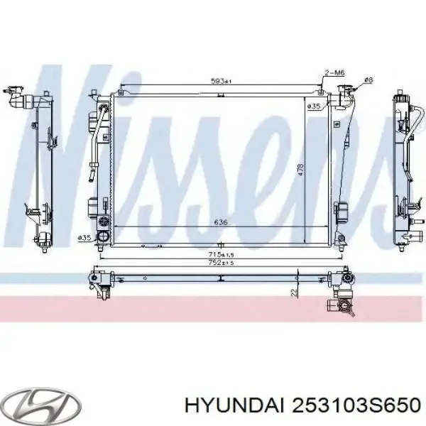 Радиатор 253103S650 Hyundai/Kia