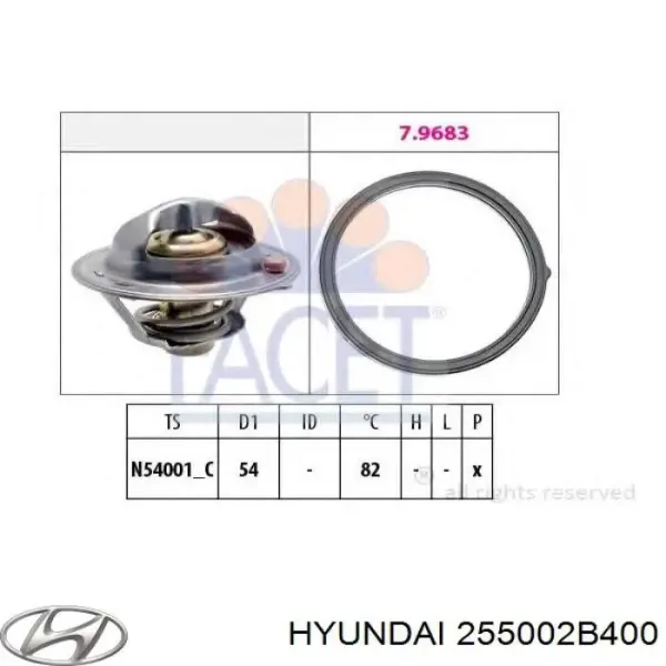 Термостат 255002B400 Hyundai/Kia