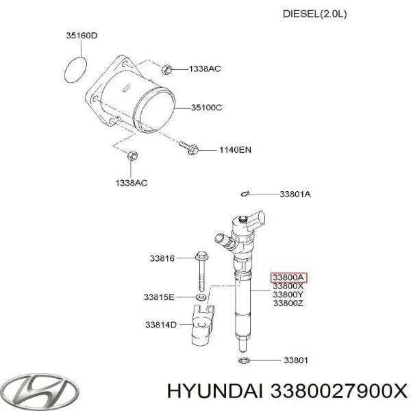 Топливные форсунки 3380027900X Hyundai/Kia