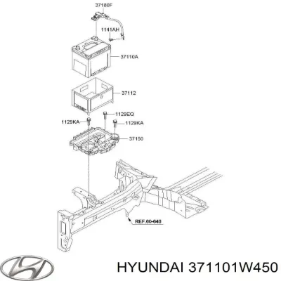Авто аккумулятор Хёндэ 47 А/ч 12 В (371101W450)