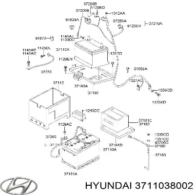 Аккумуляторная батарея Хёндэ 55 А/ч (3711038002)