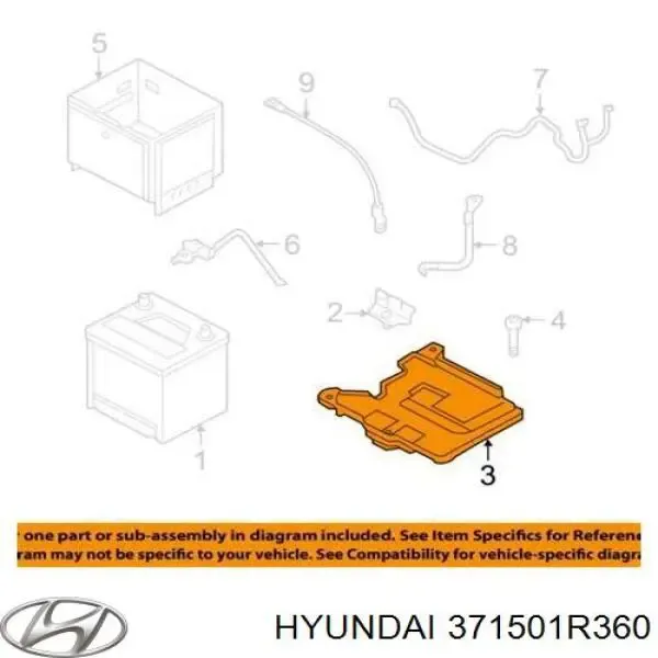 Полка под аккумулятор 371501R360 Hyundai/Kia