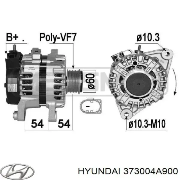 Генератор 373004A900 Hyundai/Kia