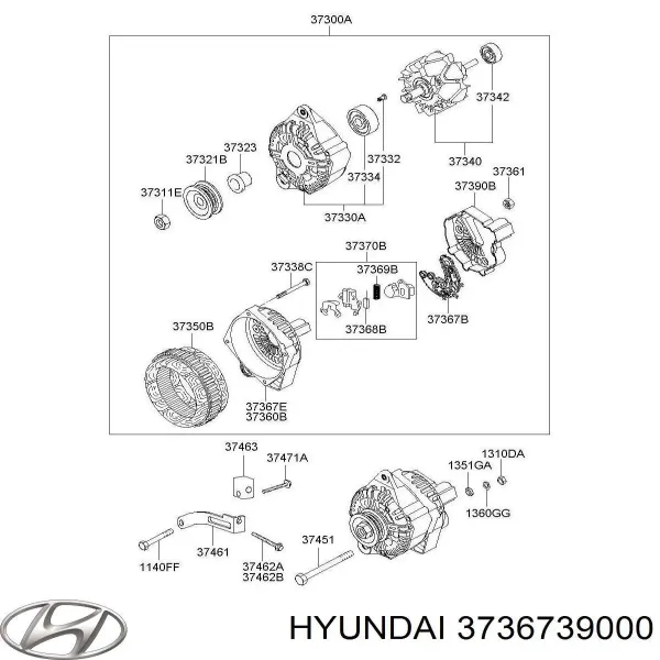 Диодный мост Hyundai Santa Fe 1