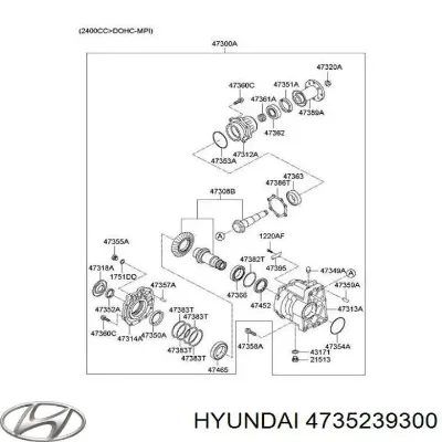 Сальник редуктора переднего моста HYUNDAI 4735239300