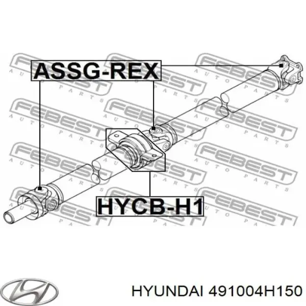 Подвесной подшипник карданного вала 491004H150 Hyundai/Kia