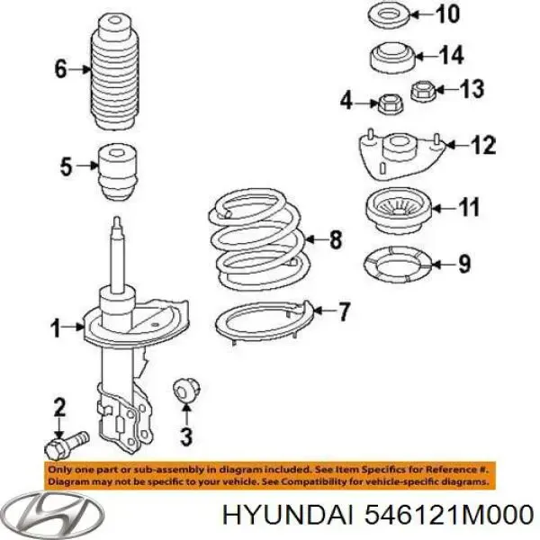 Опорный подшипник амортизатора 546121M000 Hyundai/Kia