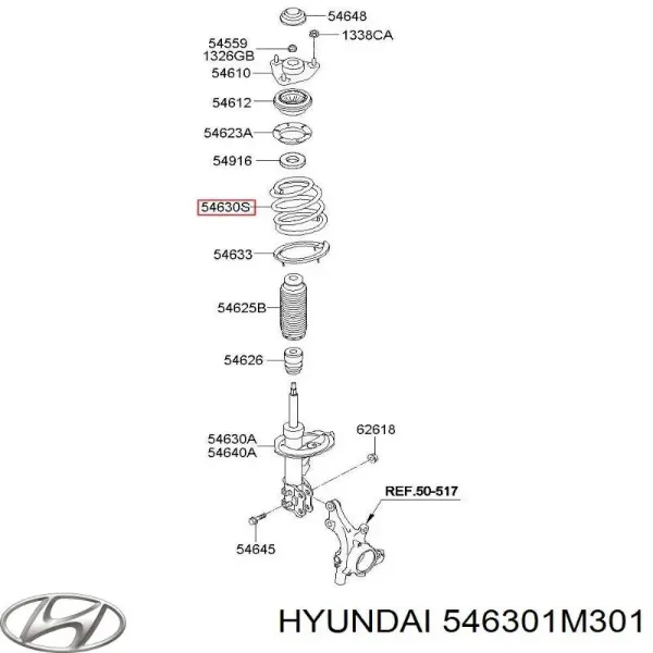 Передняя пружина 546301M301 Hyundai/Kia