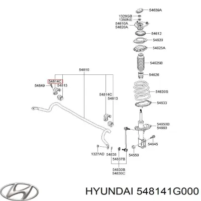 Хомут крепления втулки стабилизатора переднего HYUNDAI 548141G000