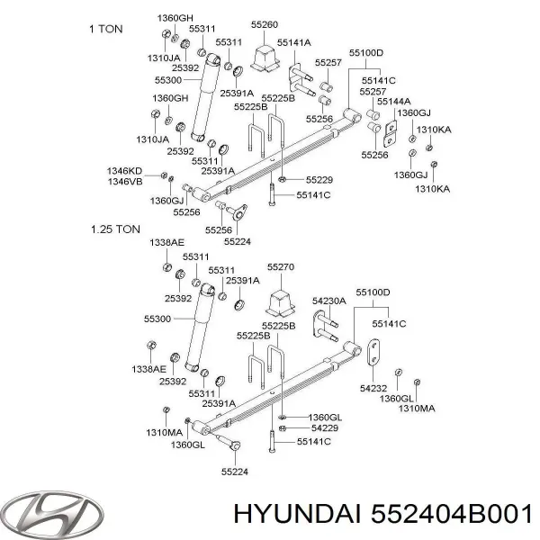 Отбойники задних амортизаторов 552404B001 Hyundai/Kia