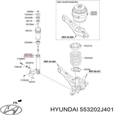Амортизатор задний правый HYUNDAI 553202J401