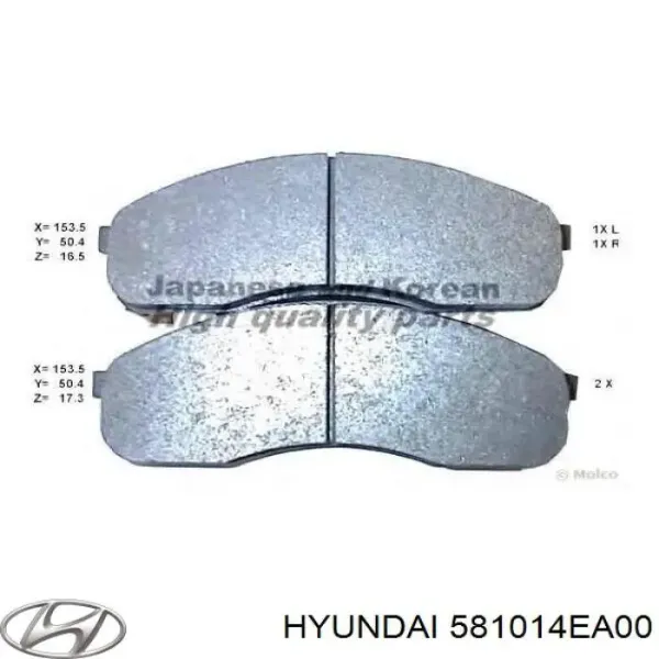 Передние тормозные колодки 581014EA00 Hyundai/Kia