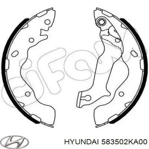 Задние барабанные колодки 583502KA00 Hyundai/Kia