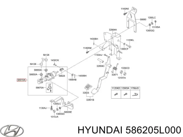 Главный тормозной цилиндр 586205L000 Hyundai/Kia