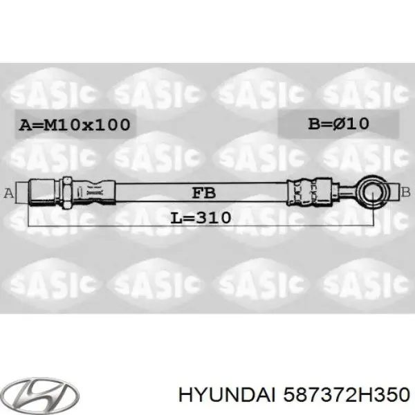 Шланг тормозной задний левый 587372H350 Hyundai/Kia