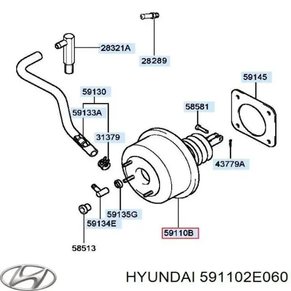 Усилитель тормозов 591102E060 Hyundai/Kia
