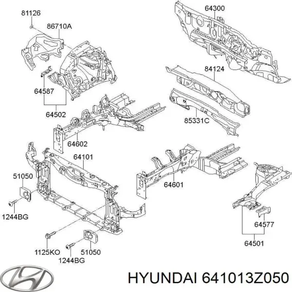 Рамка радиатора 641013Z050 Hyundai/Kia
