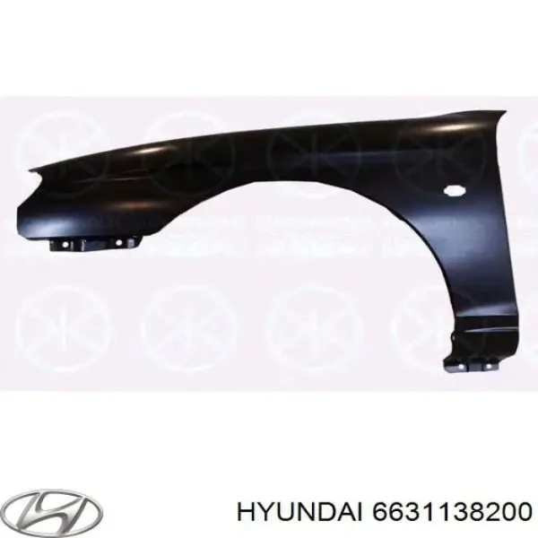 Крыло переднее левое 6631138200 Hyundai/Kia