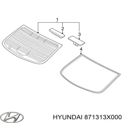 Молдинг стекла заднего HYUNDAI 871313X000