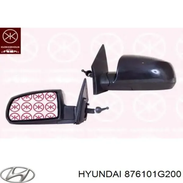 Левое боковое зеркало 876101G200 Hyundai/Kia