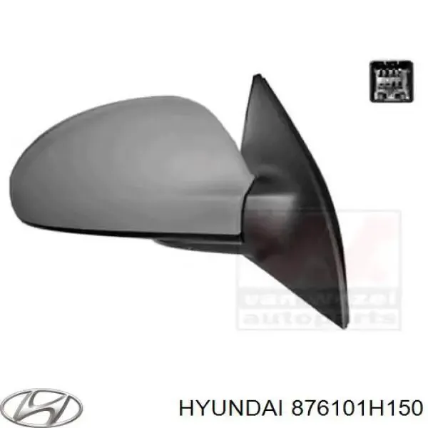 Левое боковое зеркало 876101H150 Hyundai/Kia