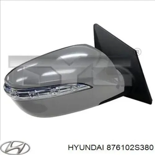 Левое боковое зеркало 876102S380 Hyundai/Kia