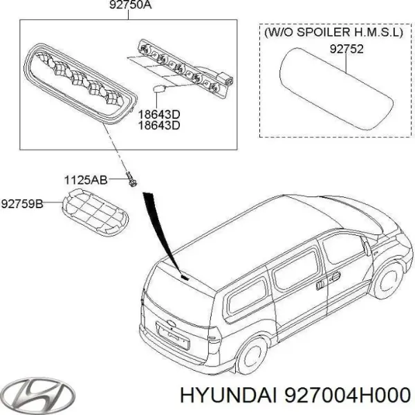 Задний стоп 927004H000 Hyundai/Kia