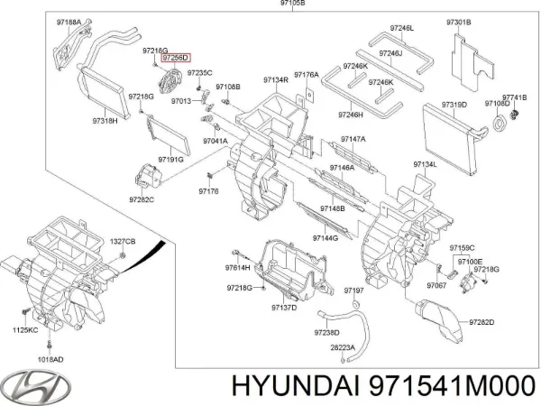 Привод заслонки печки 971541M000 Hyundai/Kia