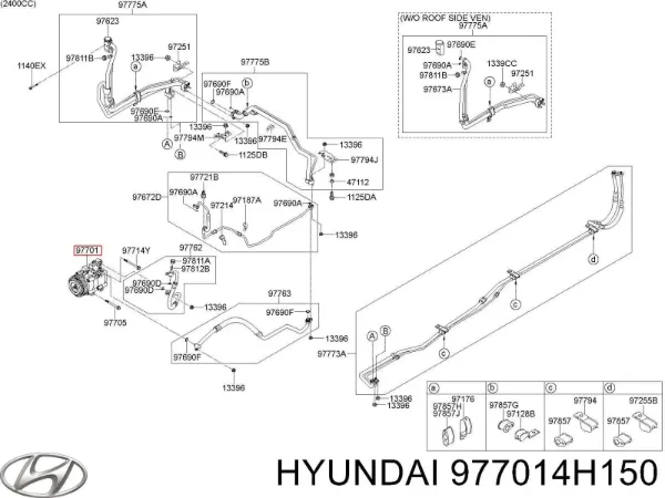 Компрессор кондиционера 977014H150 Hyundai/Kia