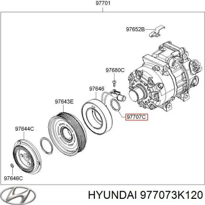 Сальник компрессора кондиционера HYUNDAI 977073K120