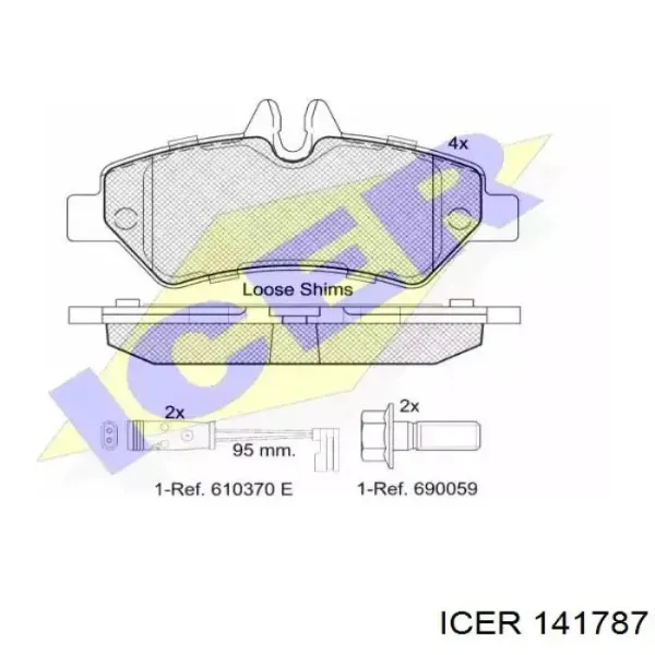 Задние тормозные колодки 141787 Icer