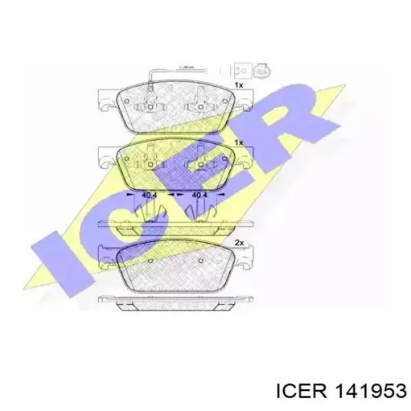 Передние тормозные колодки 141953 Icer