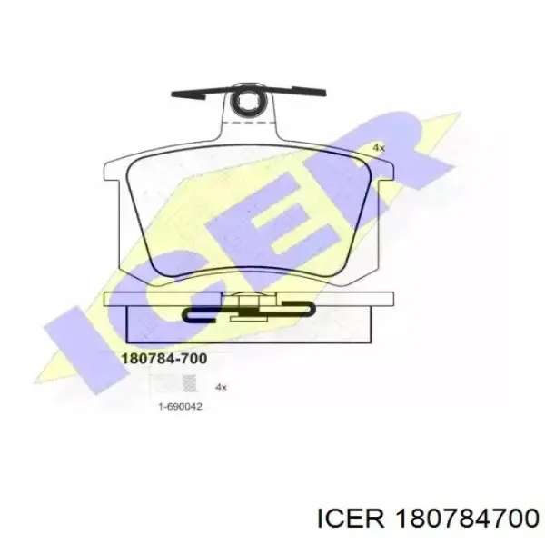 Задние тормозные колодки 180784700 Icer