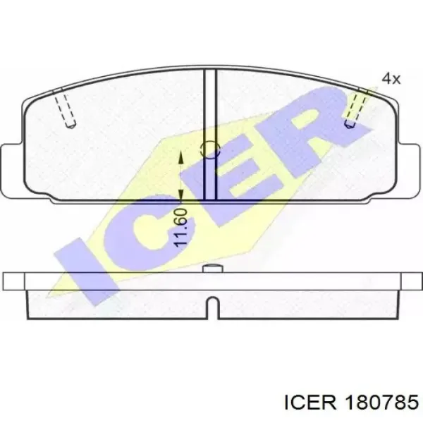 Задние тормозные колодки 180785 Icer