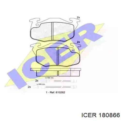Передние тормозные колодки 180866 Icer