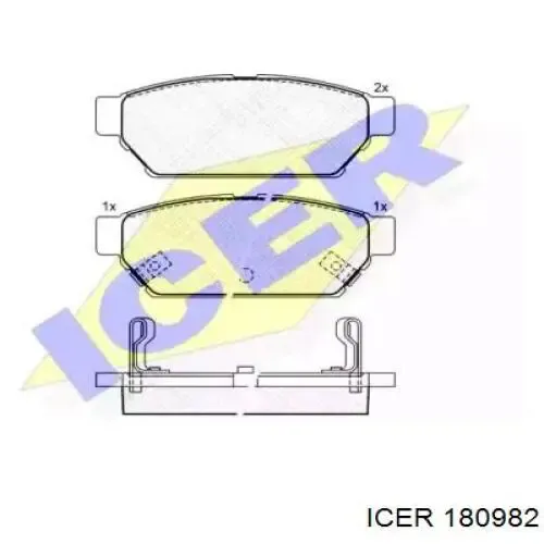 Задние тормозные колодки 180982 Icer