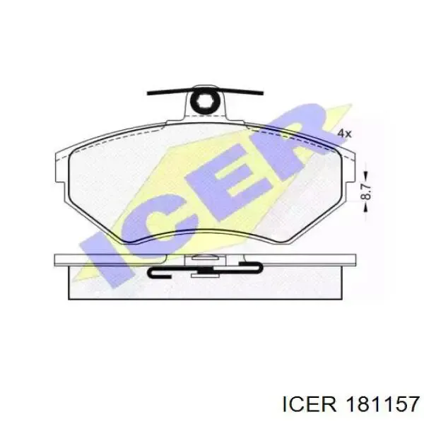 Передние тормозные колодки 181157 Icer