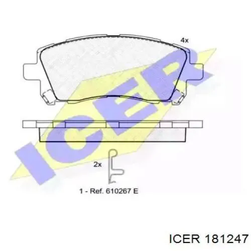 Передние тормозные колодки 181247 Icer