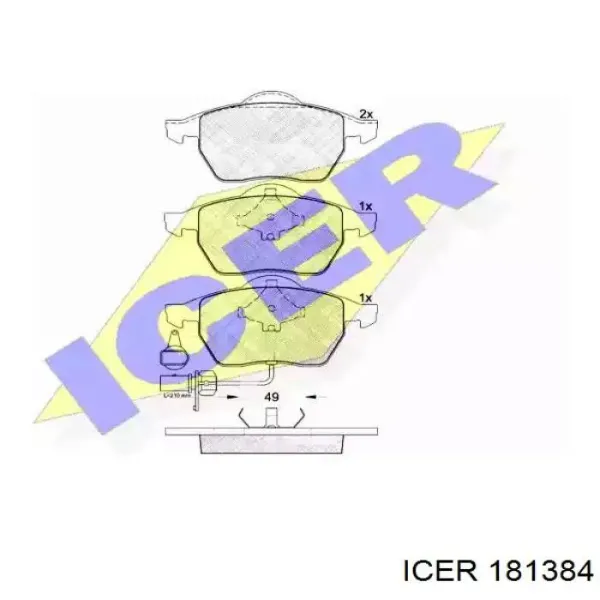 Передние тормозные колодки 181384 Icer