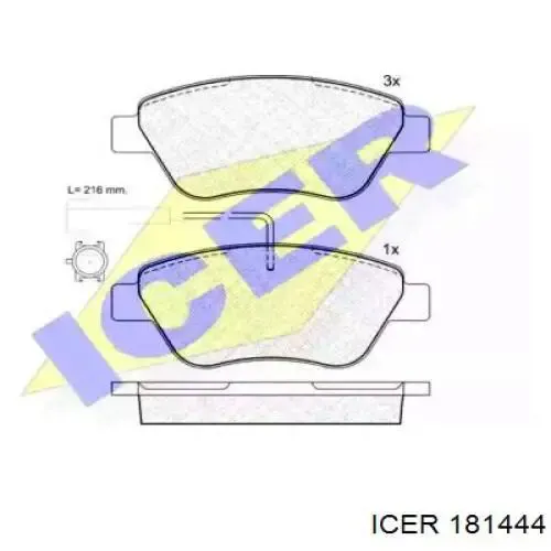 Передние тормозные колодки 181444 Icer