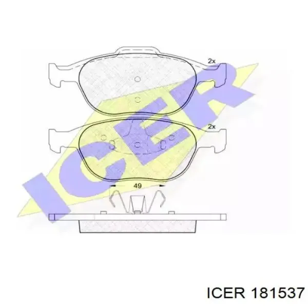 Передние тормозные колодки 181537 Icer