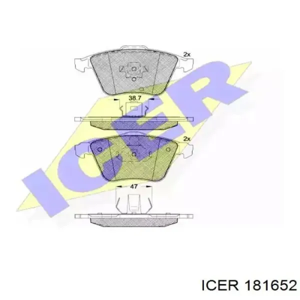 Передние тормозные колодки 181652 Icer