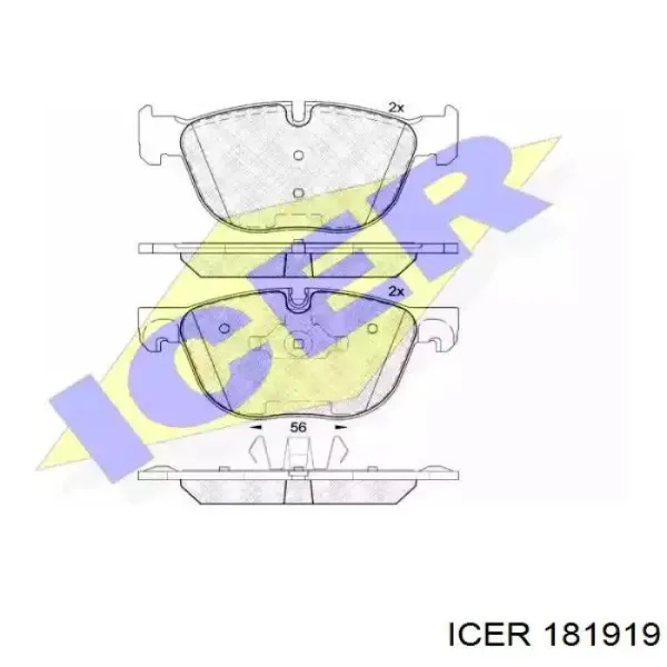 Передние тормозные колодки 181919 Icer