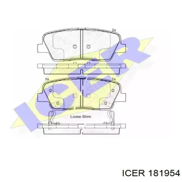 Задние тормозные колодки 181954 Icer