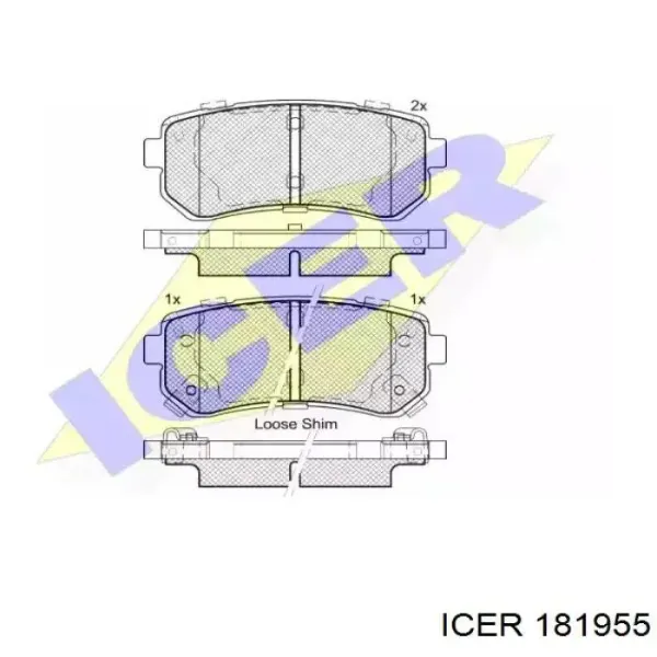 Задние тормозные колодки 181955 Icer