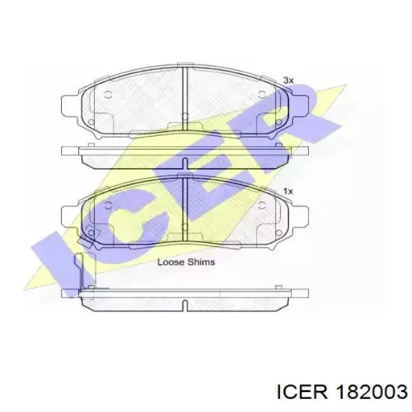 Передние тормозные колодки 182003 Icer