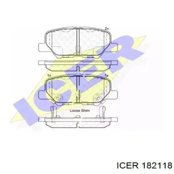 Задние тормозные колодки 182118 Icer