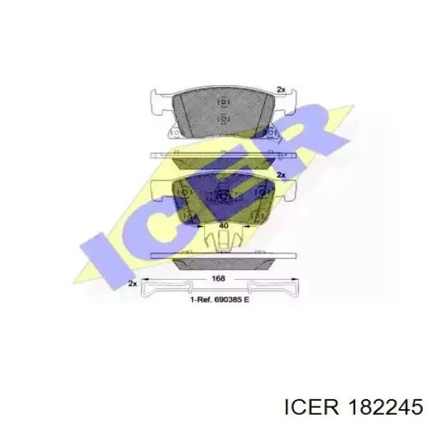 Передние тормозные колодки 182245 Icer