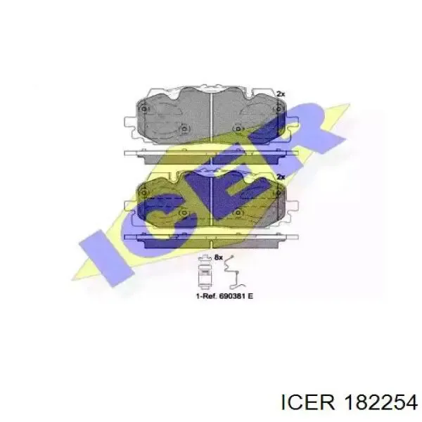 Передние тормозные колодки 182254 Icer
