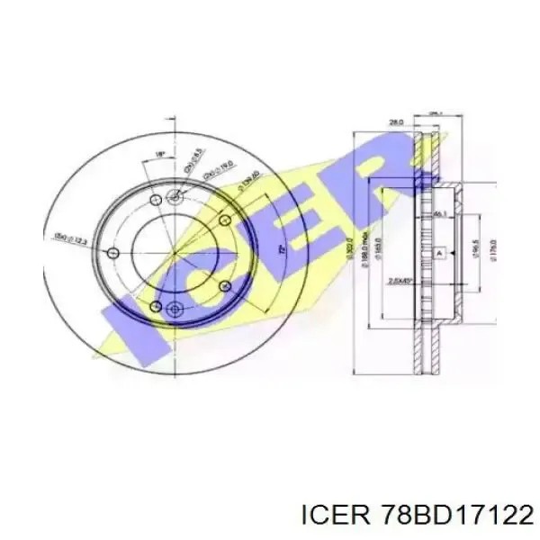 Передние тормозные диски 78BD17122 Icer